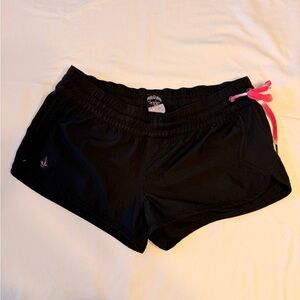 Volcom Black Athletic Shorts with Pink Accents